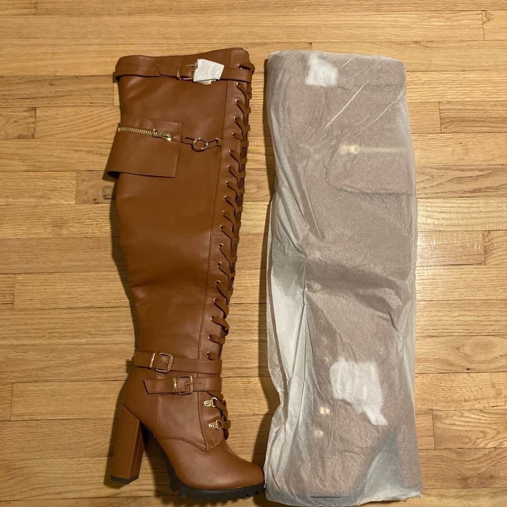 Combat Thigh High Boots w/ Pocket